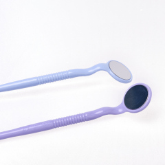 齿科口镜双面口镜带拉钩口腔镜检查工具牙科材料可高温高压 紫色