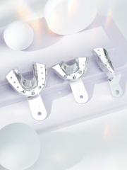牙科印模托盘口腔取模耐高温正畸牙齿工具有孔铝合金不锈钢牙托 大